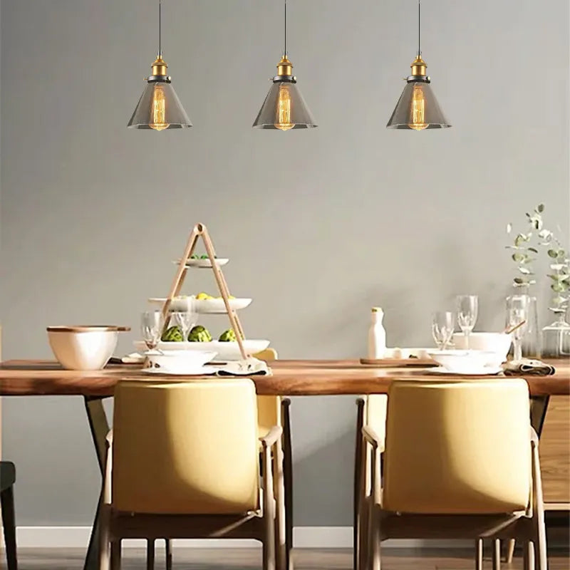 Industrial Glass Pendant Light